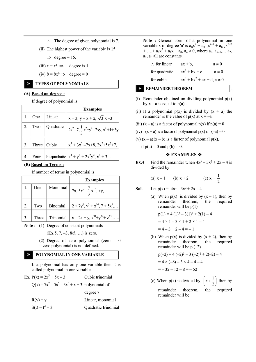 Polynomials Notes - Page 9