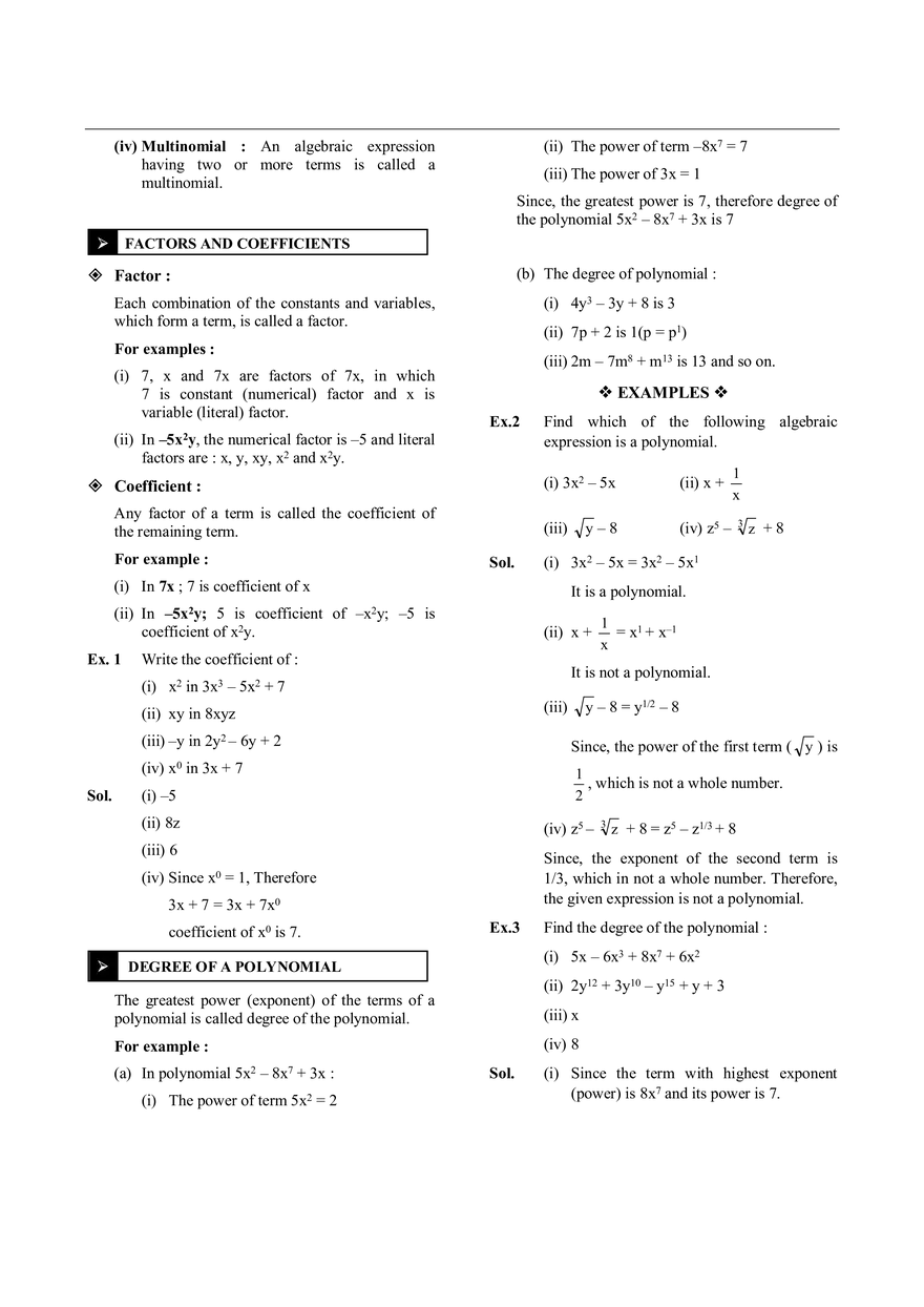 Polynomials Notes - Page 2