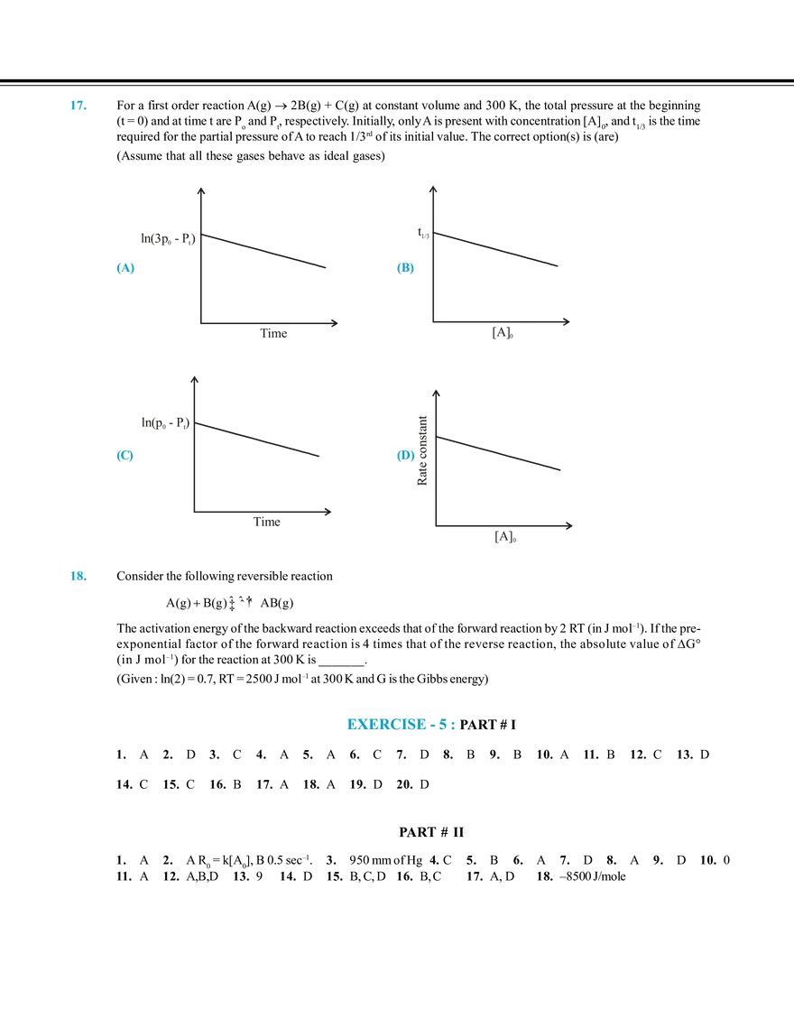 Chemical Kinetics and Nuclear Chemistry Exercise # 5 - Page 6