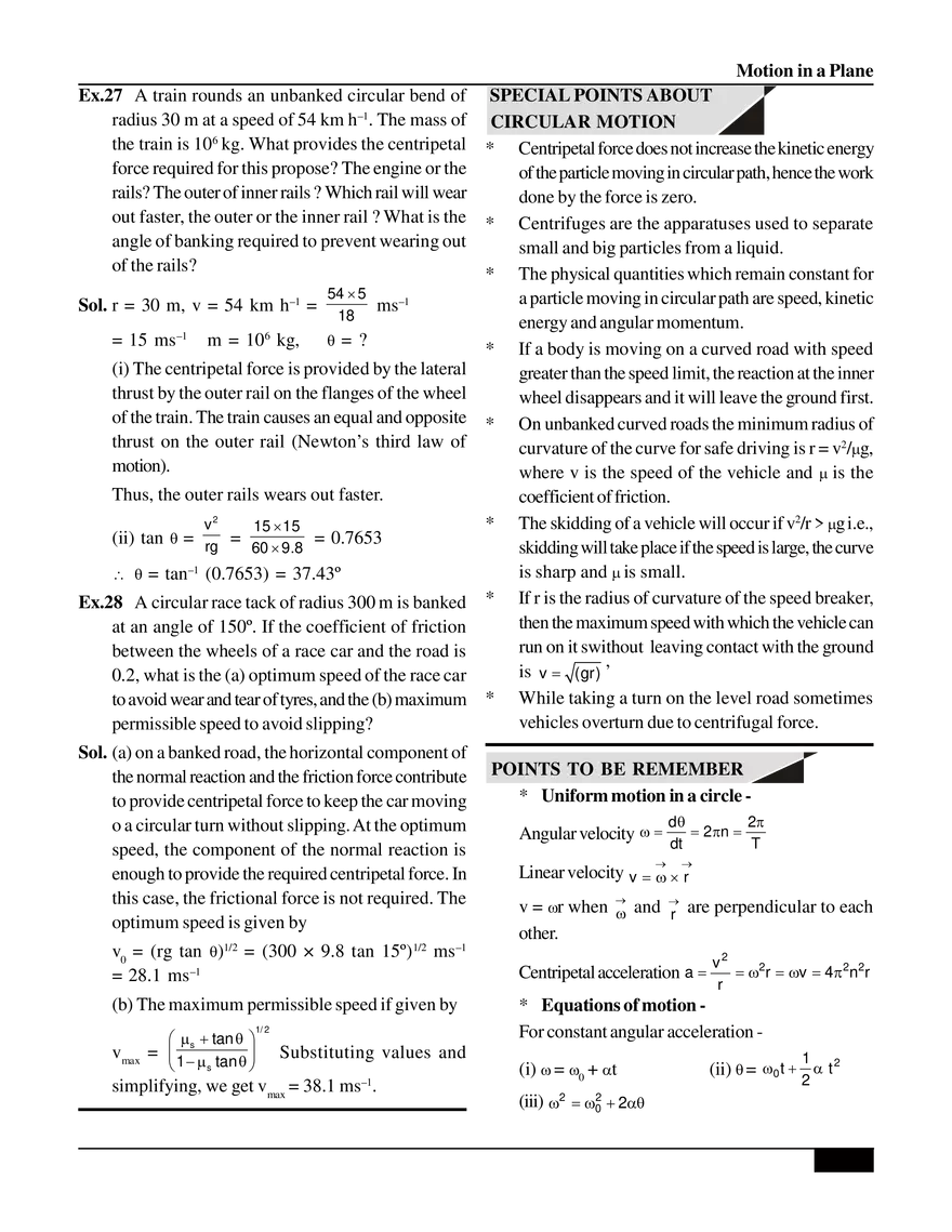 Motion in a Plane Circular Motion - Page 10