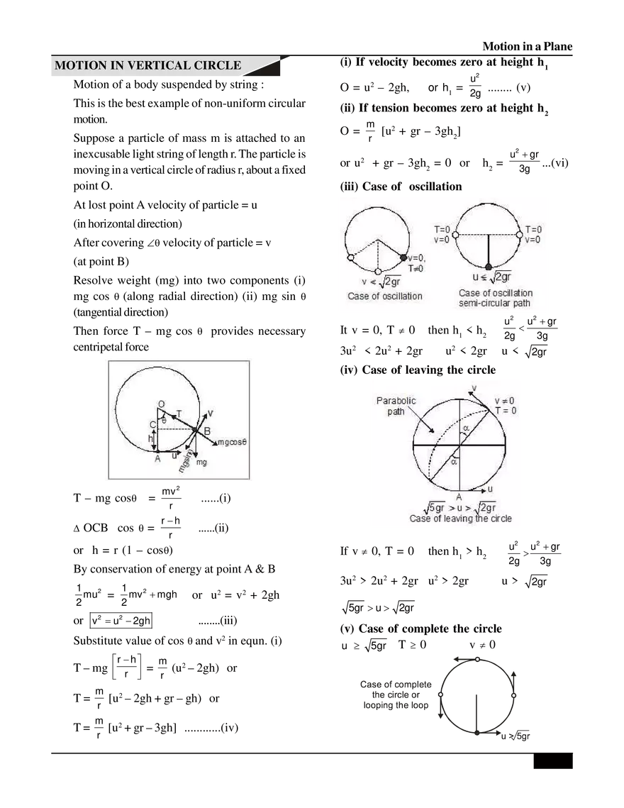 Motion in a Plane Circular Motion - Page 19