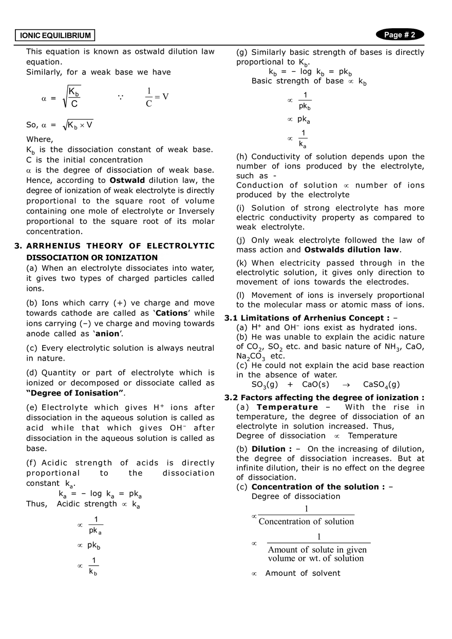 Ionic Equilibrium Notes - Page 2