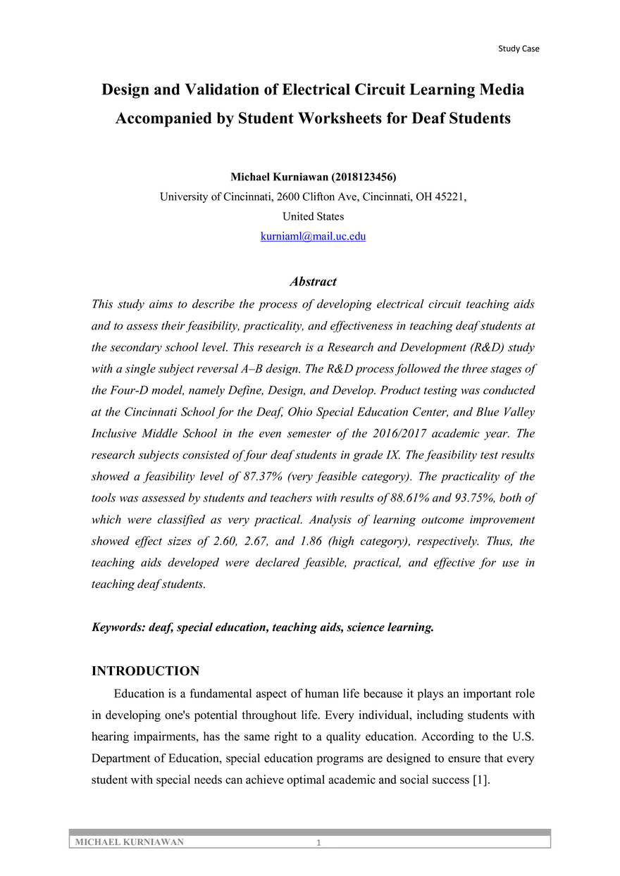 Design and Validation of Electrical Circuit - Page 1