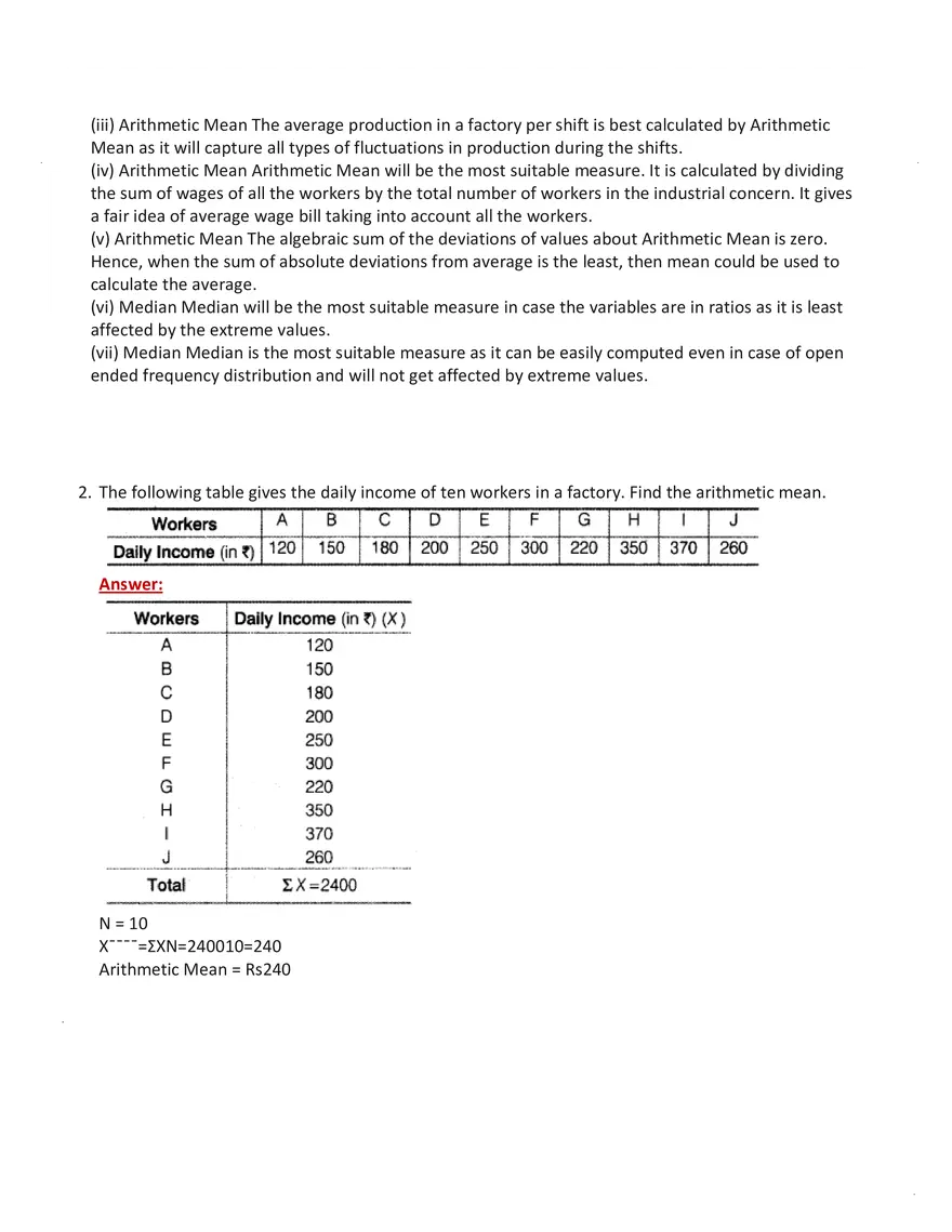 Measures of Central Tendency Short Answer - Page 2