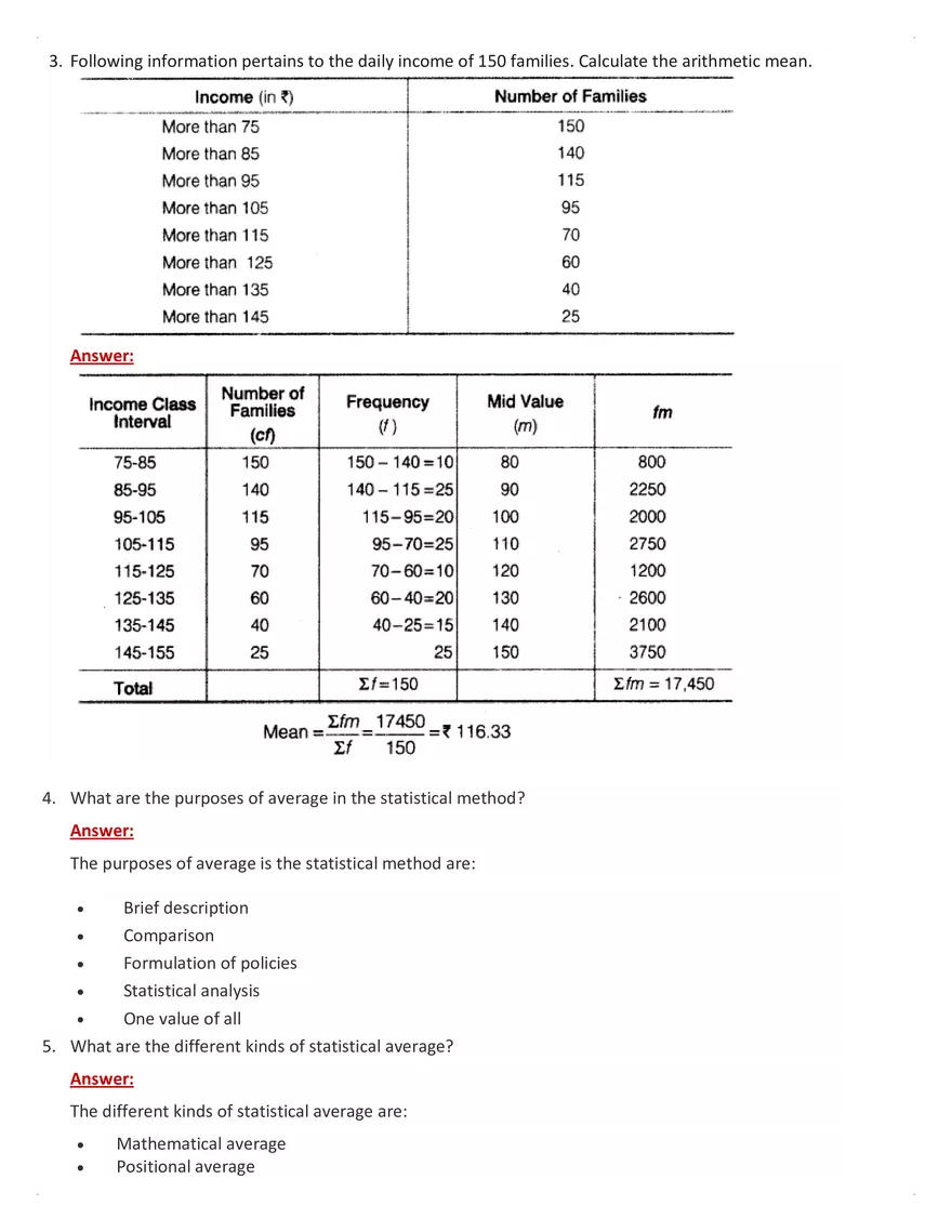 Measures of Central Tendency Short Answer - Page 3