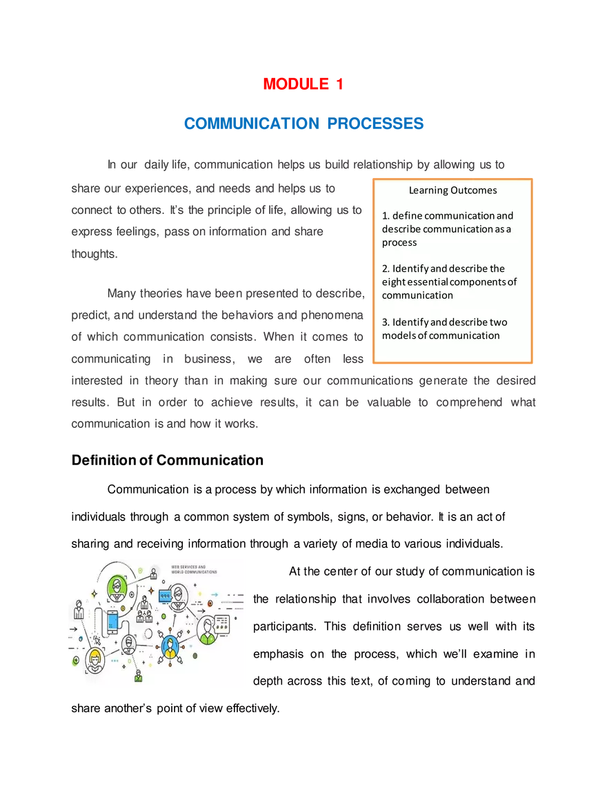 Module 1: Communication Processes - Page 1