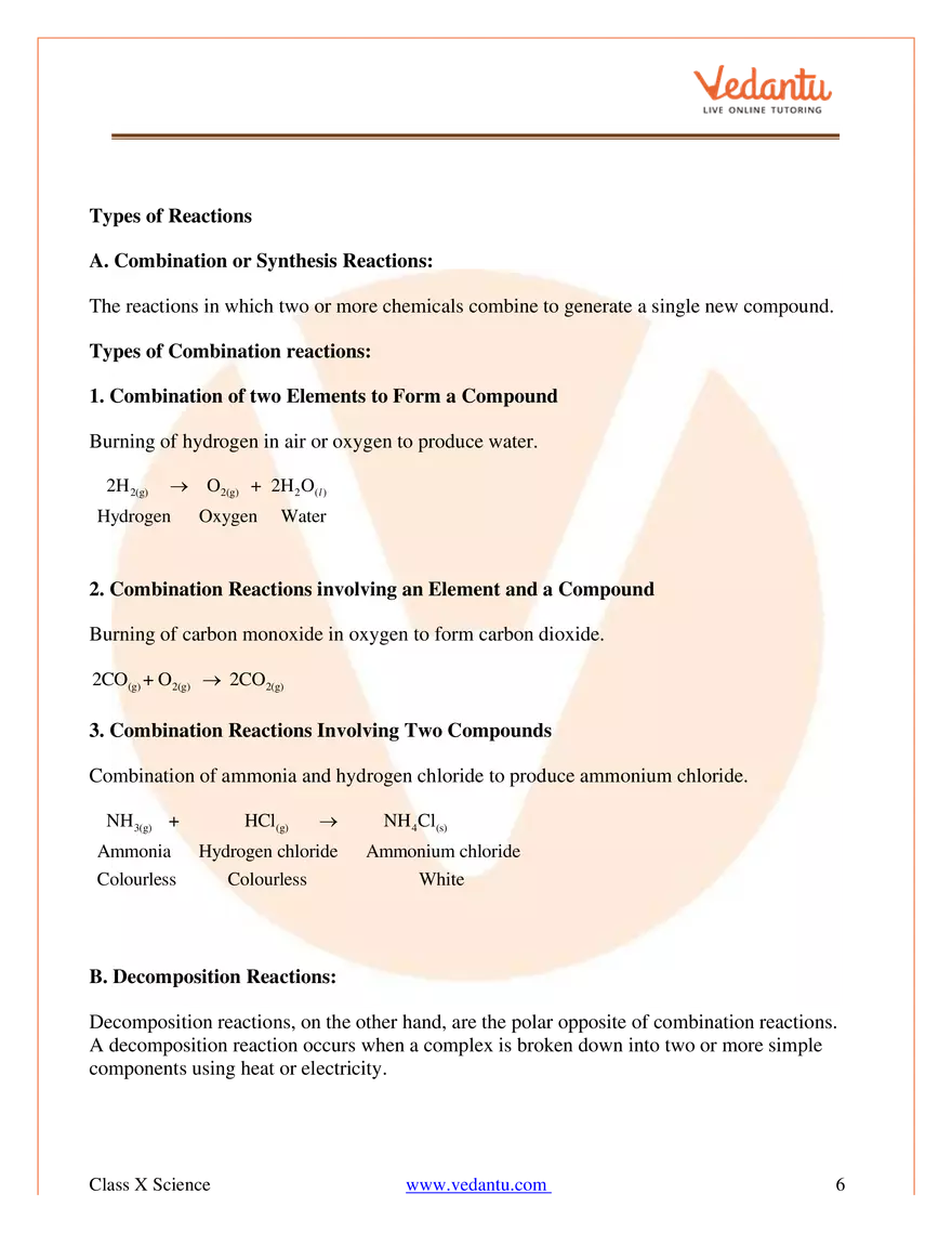 Chemical Reactions And Equations Class 10 Science Notes - Page 9