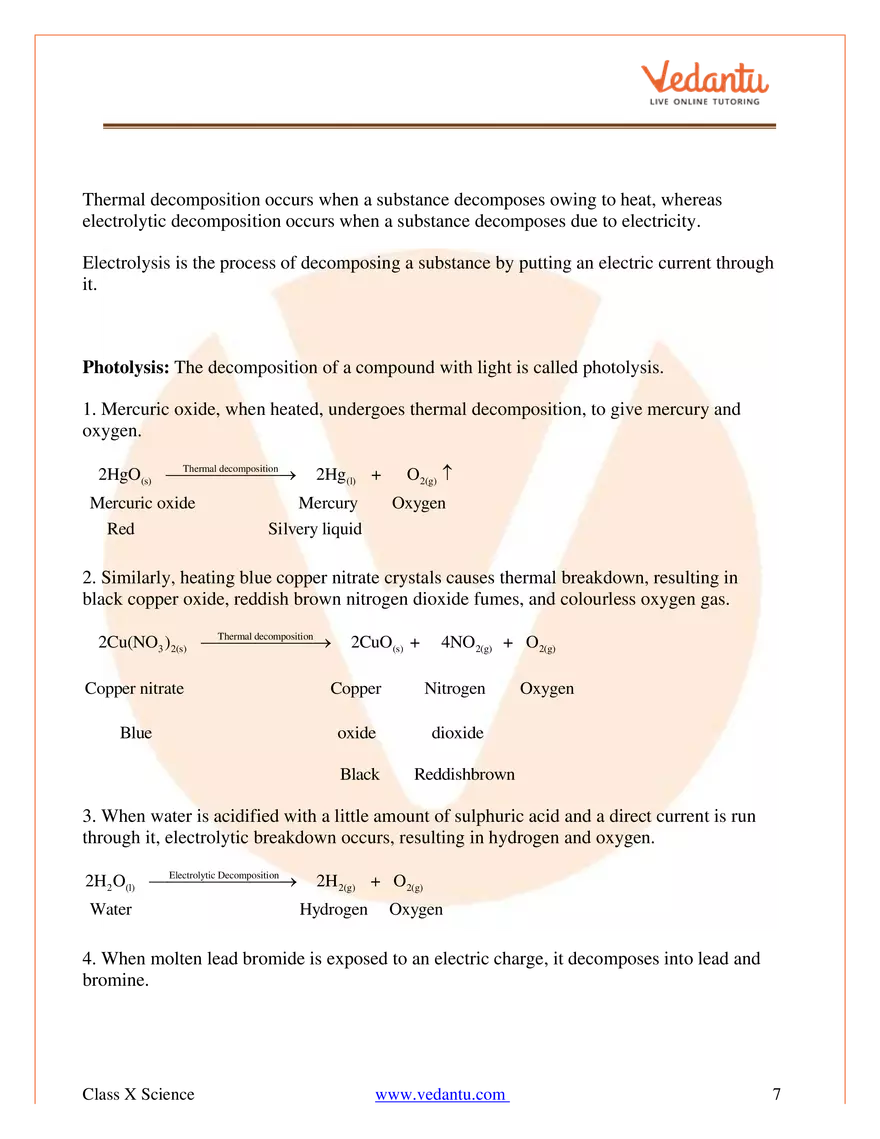 Chemical Reactions And Equations Class 10 Science Notes - Page 10