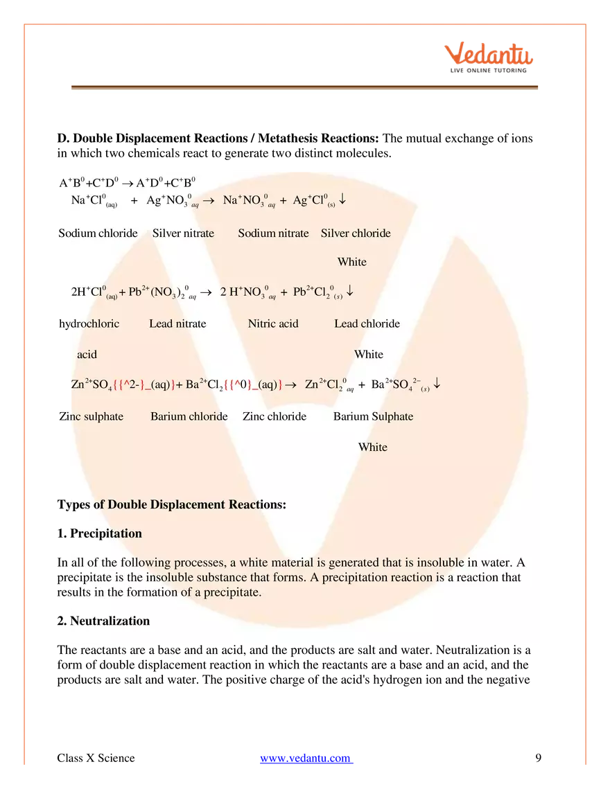 Chemical Reactions And Equations Class 10 Science Notes - Page 12