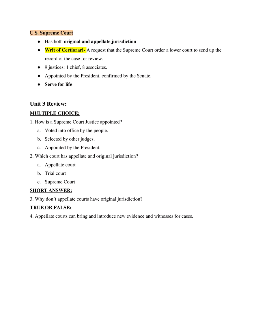 Business and American Law Unit 3 The Court System - Page 2