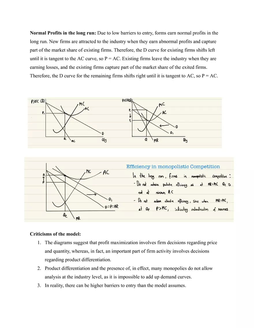 Microeconomics Notes Monopolistic Competition - Page 3