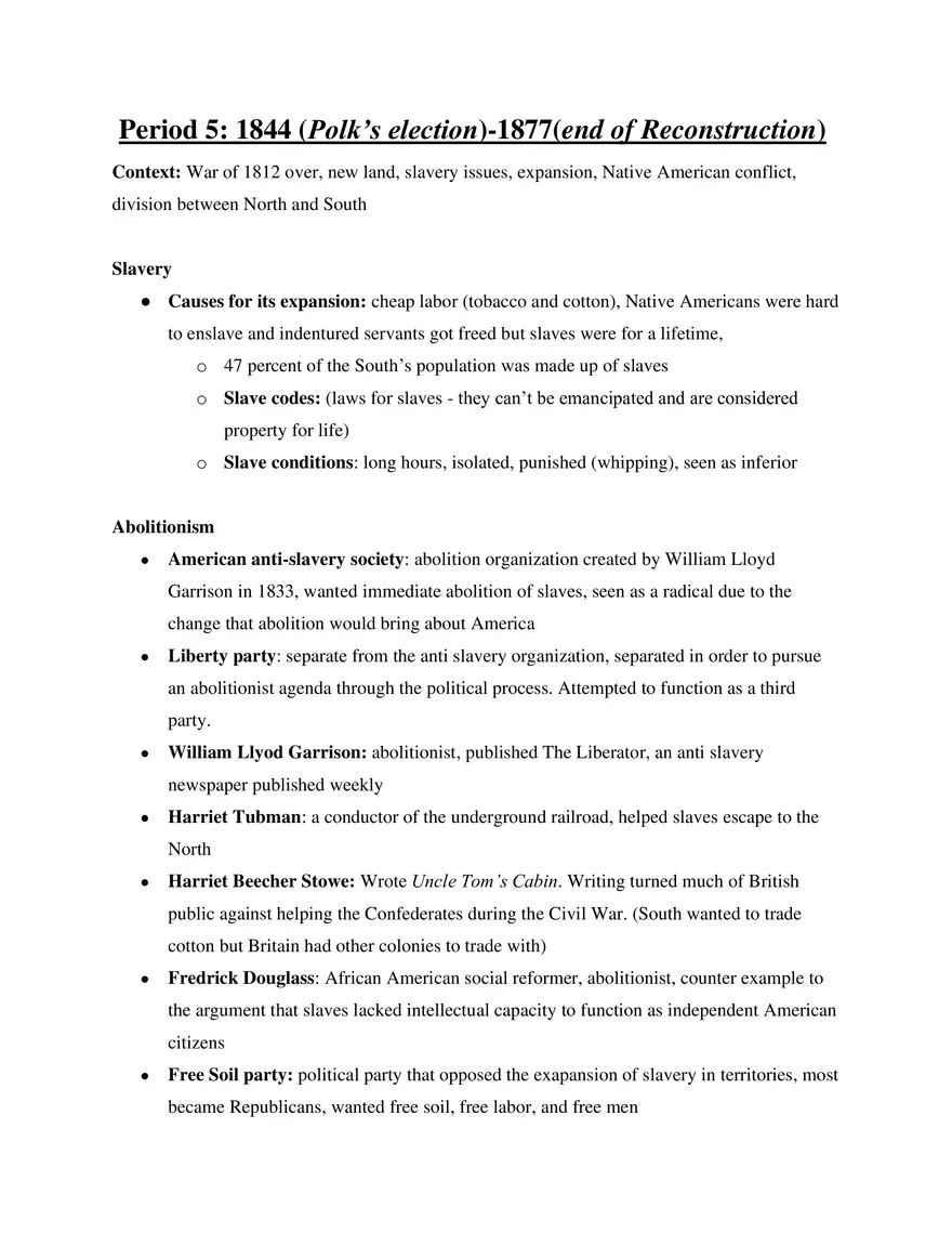 AP US History Period 5 - Page 1