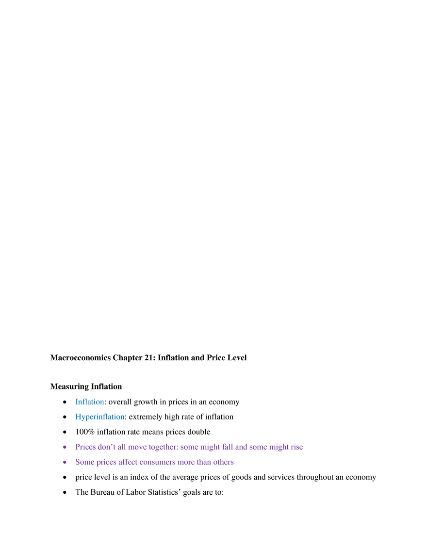Chapter 21 Macroeconomics- Inflation and Price Level - Page 1