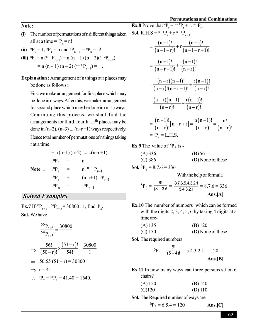 Permutations and Combinations - Page 9