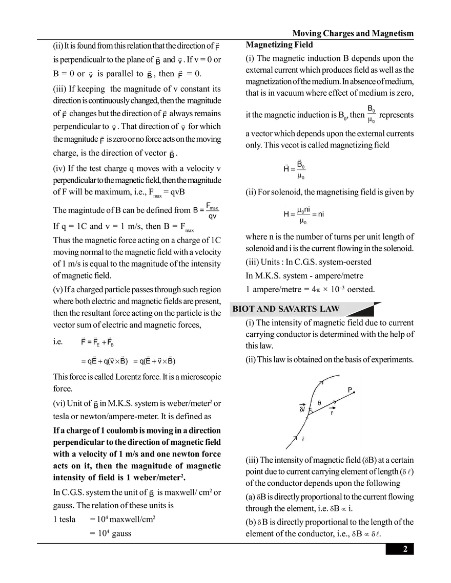 Moving Charges and Magnetism - Page 2