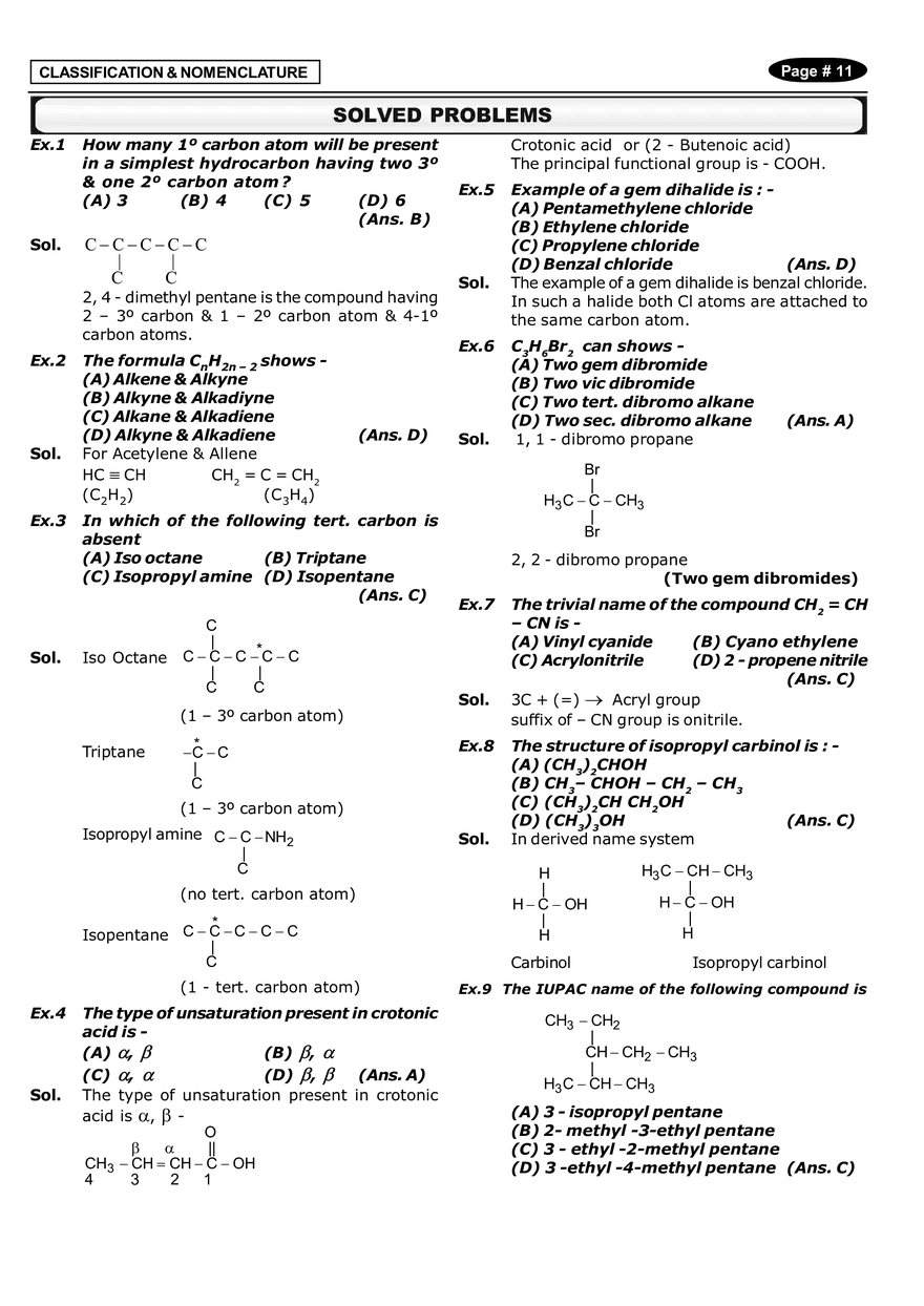 Classification & Nomenclature Solved Problems - Page 1