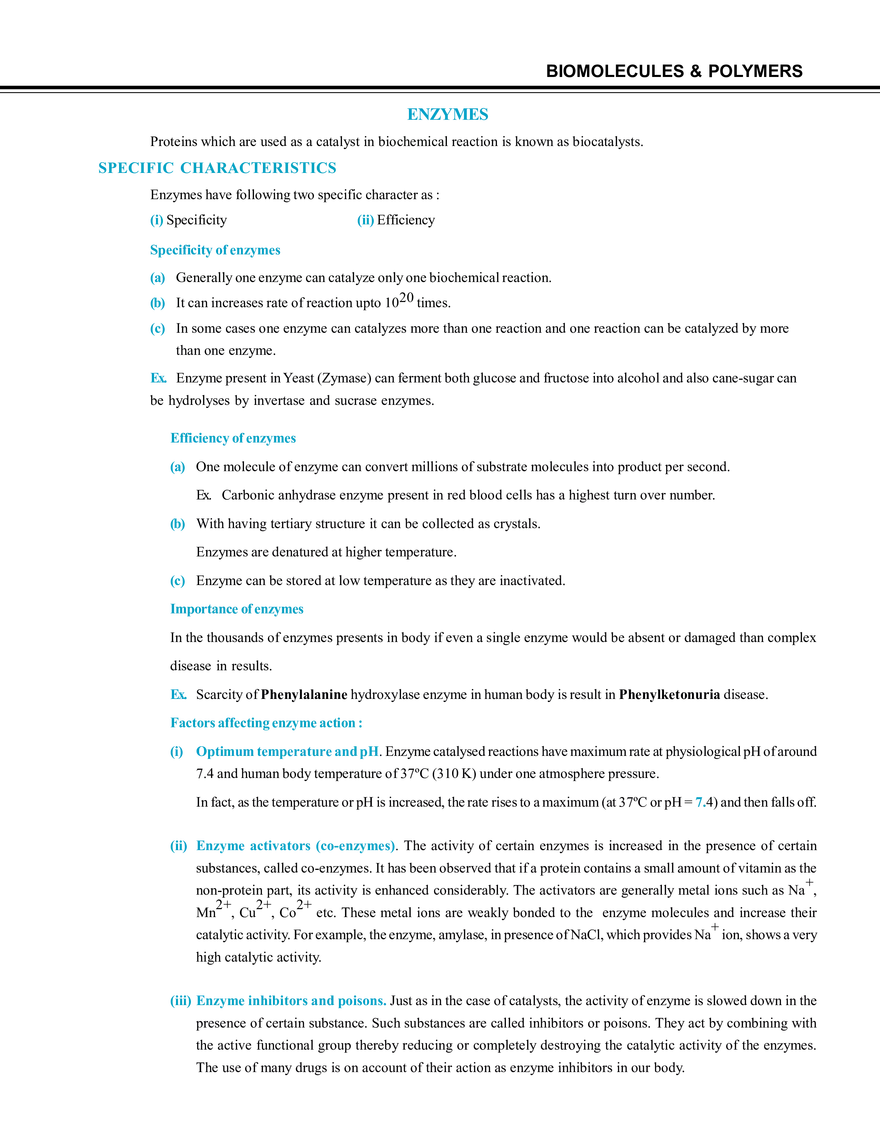 Biomolecules & Polymers Enzymes - Page 1