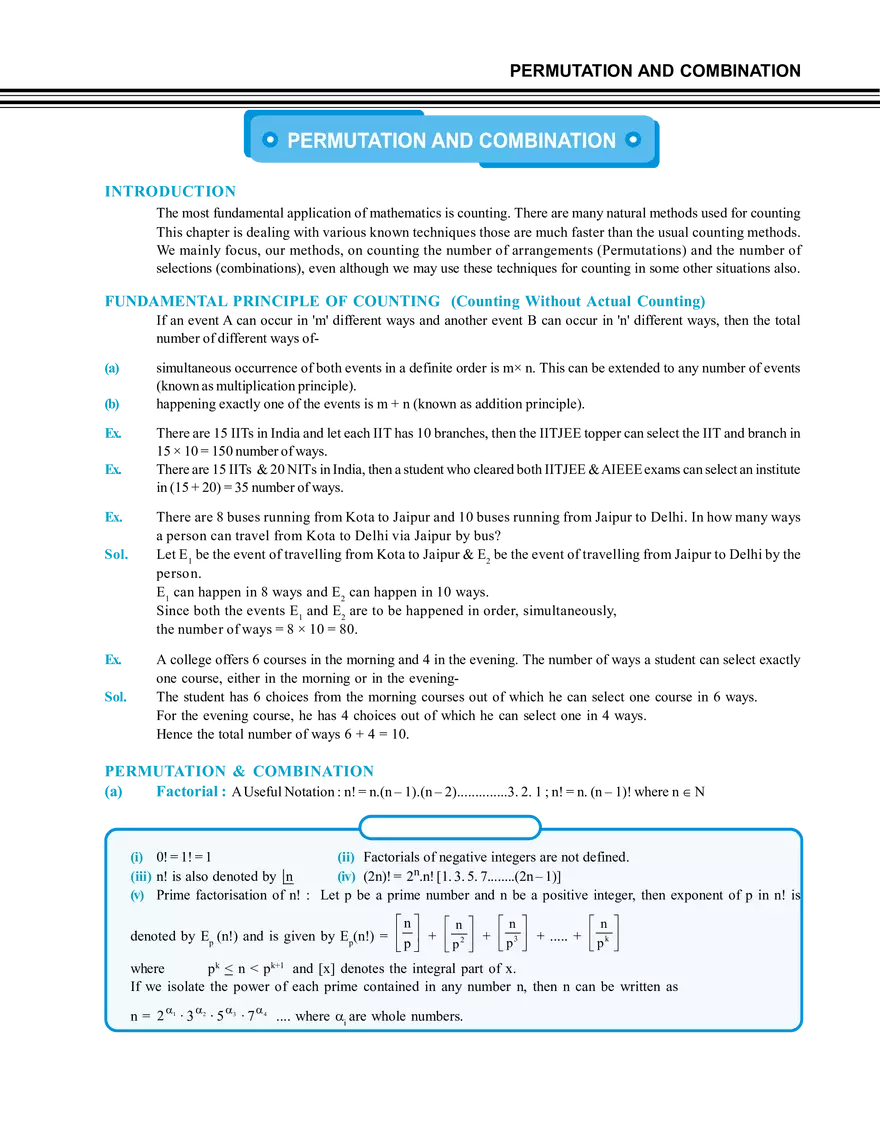 Permutation and Combination - Page 1