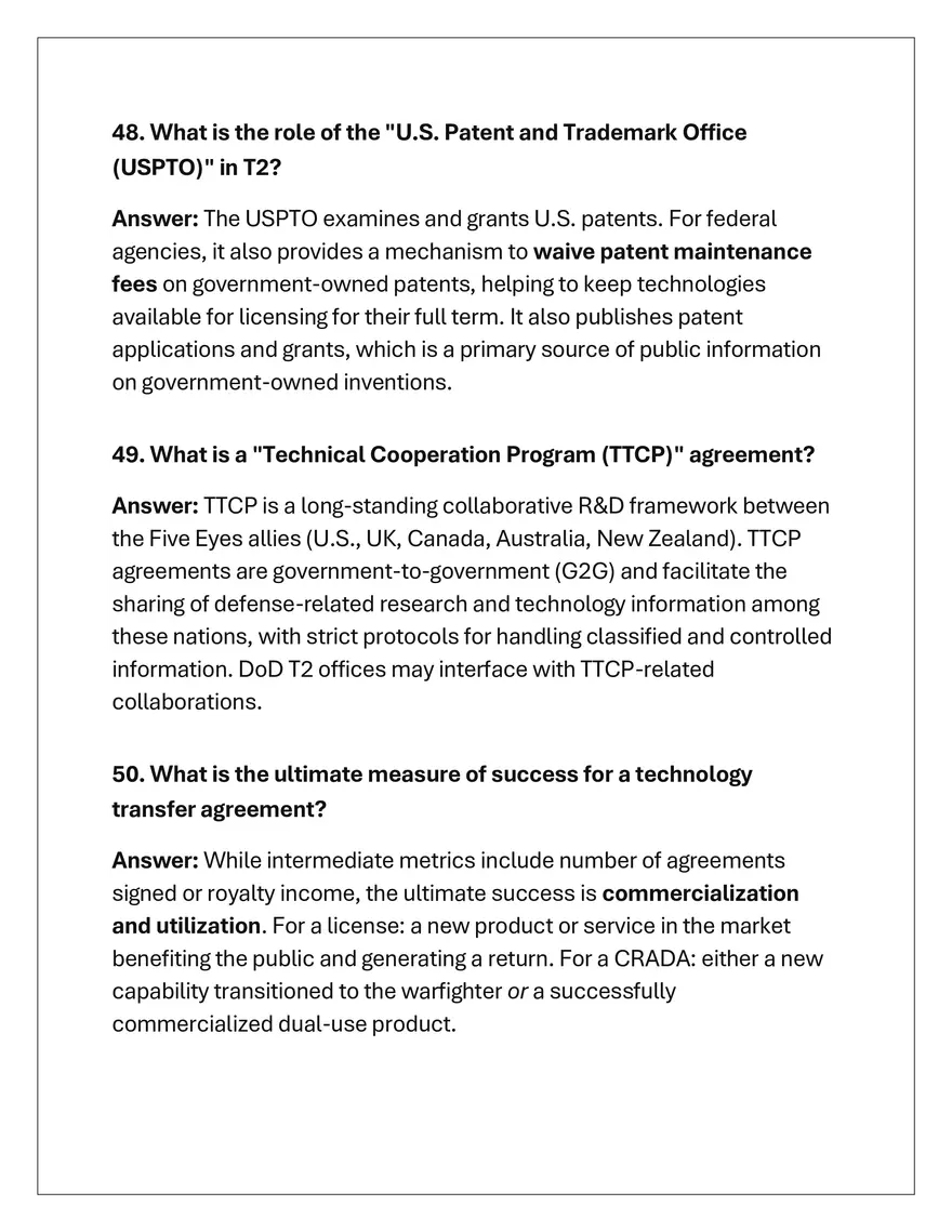 CLE 069 Technology Transfer Exam - Page 9