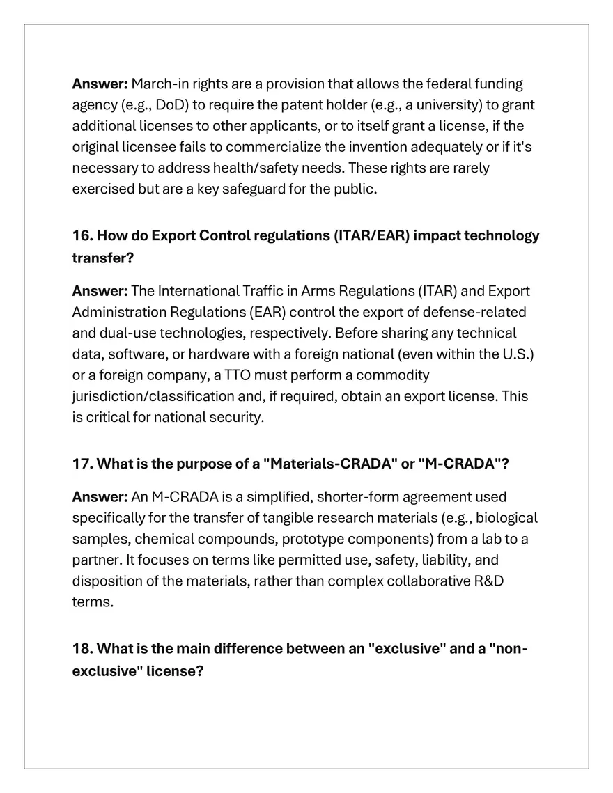 CLE 069 Technology Transfer Exam - Page 14