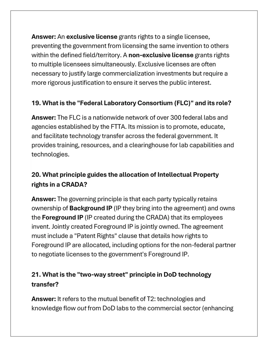 CLE 069 Technology Transfer Exam - Page 15