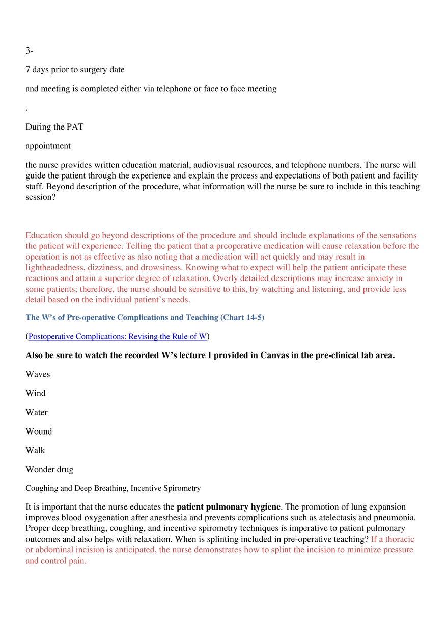 Perioperative Concepts and Nursing Management, Chapters 14-16 - Page 7