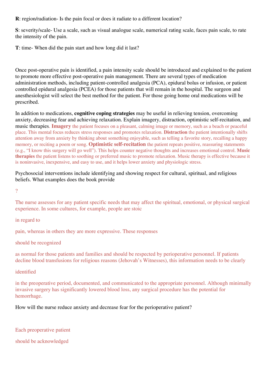 Perioperative Concepts and Nursing Management, Chapters 14-16 - Page 9