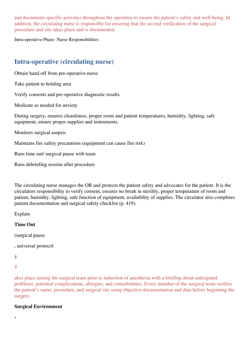 Perioperative Concepts and Nursing Management, Chapters 14-16 - Page 17