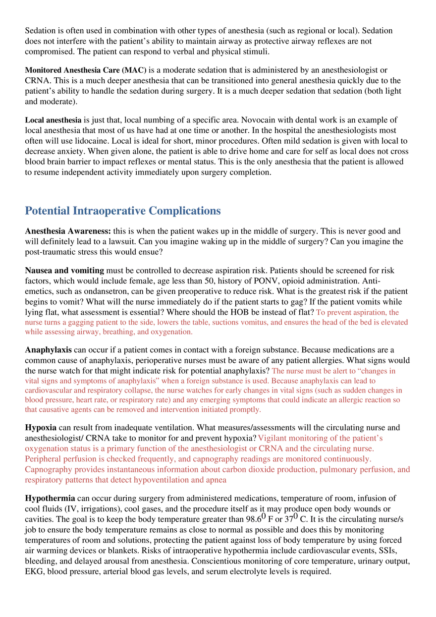 Perioperative Concepts and Nursing Management, Chapters 14-16 - Page 21