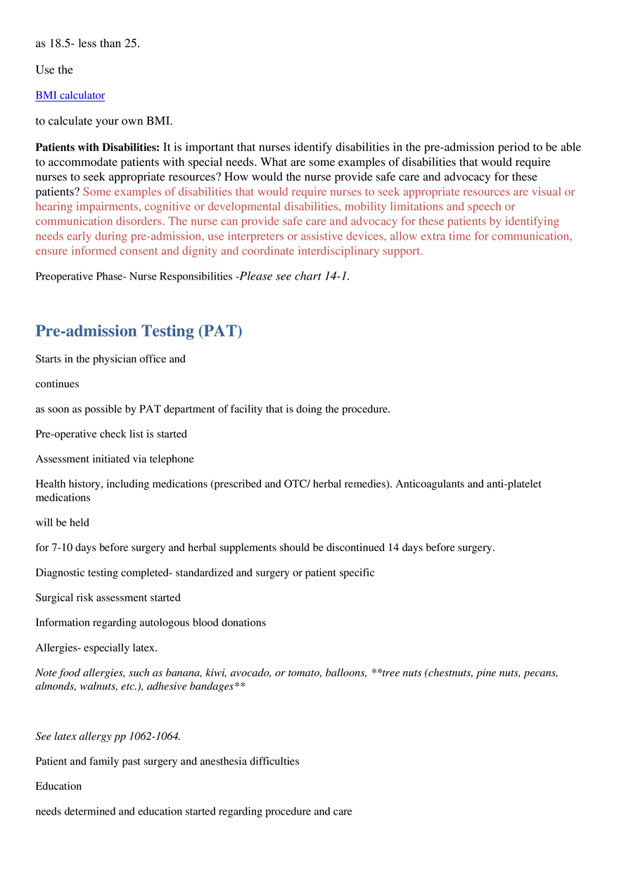 Perioperative Concepts and Nursing Management, Chapters 14-16 - Page 35