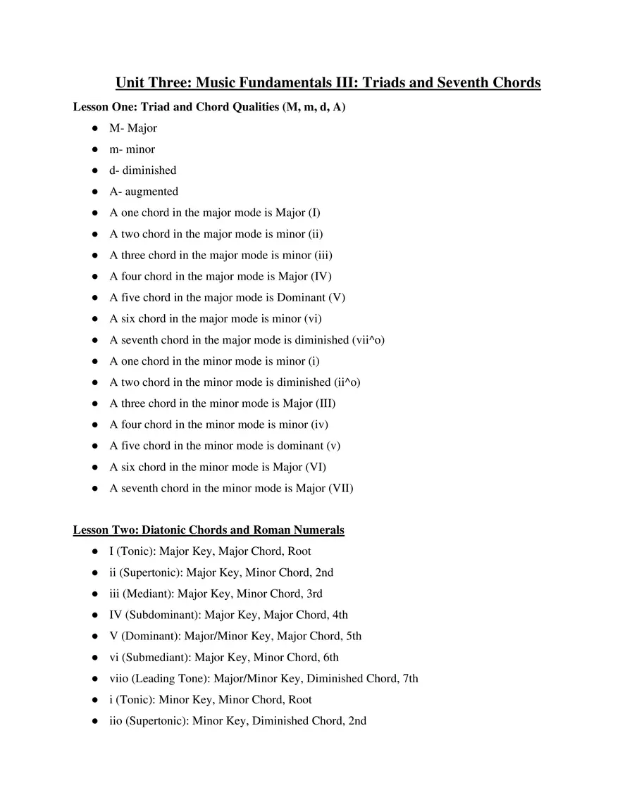 AP Music Theory Unit 3 Music Fundamentals III - Page 1