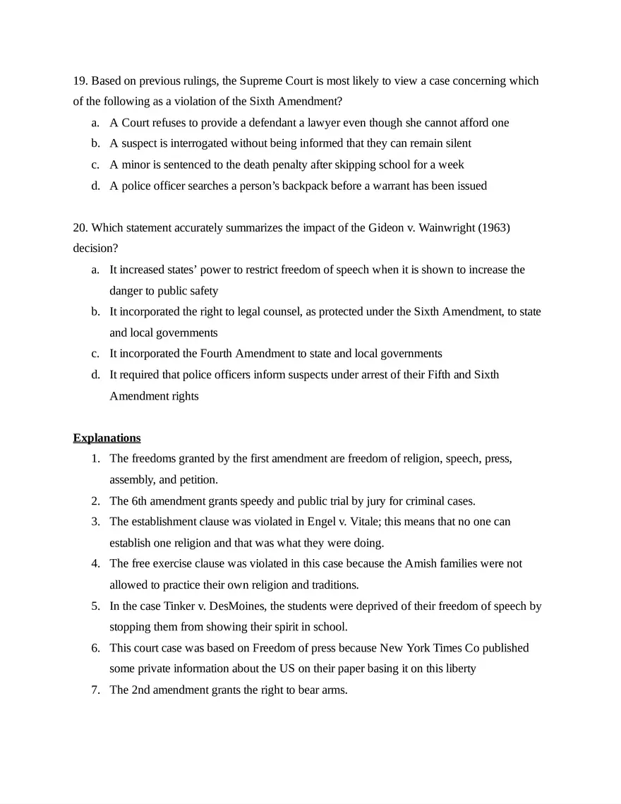 AP U.S. Government and Politics Unit 3 Quiz - Page 5