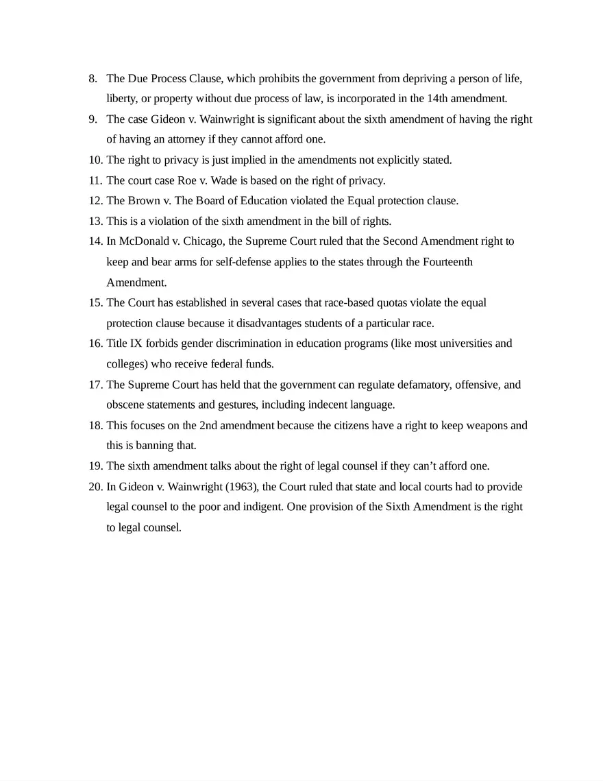 AP U.S. Government and Politics Unit 3 Quiz - Page 6