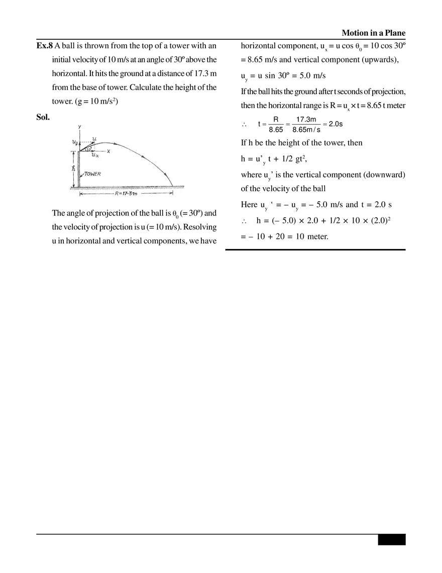 Motion in a Plane Projectile Motion - Page 8