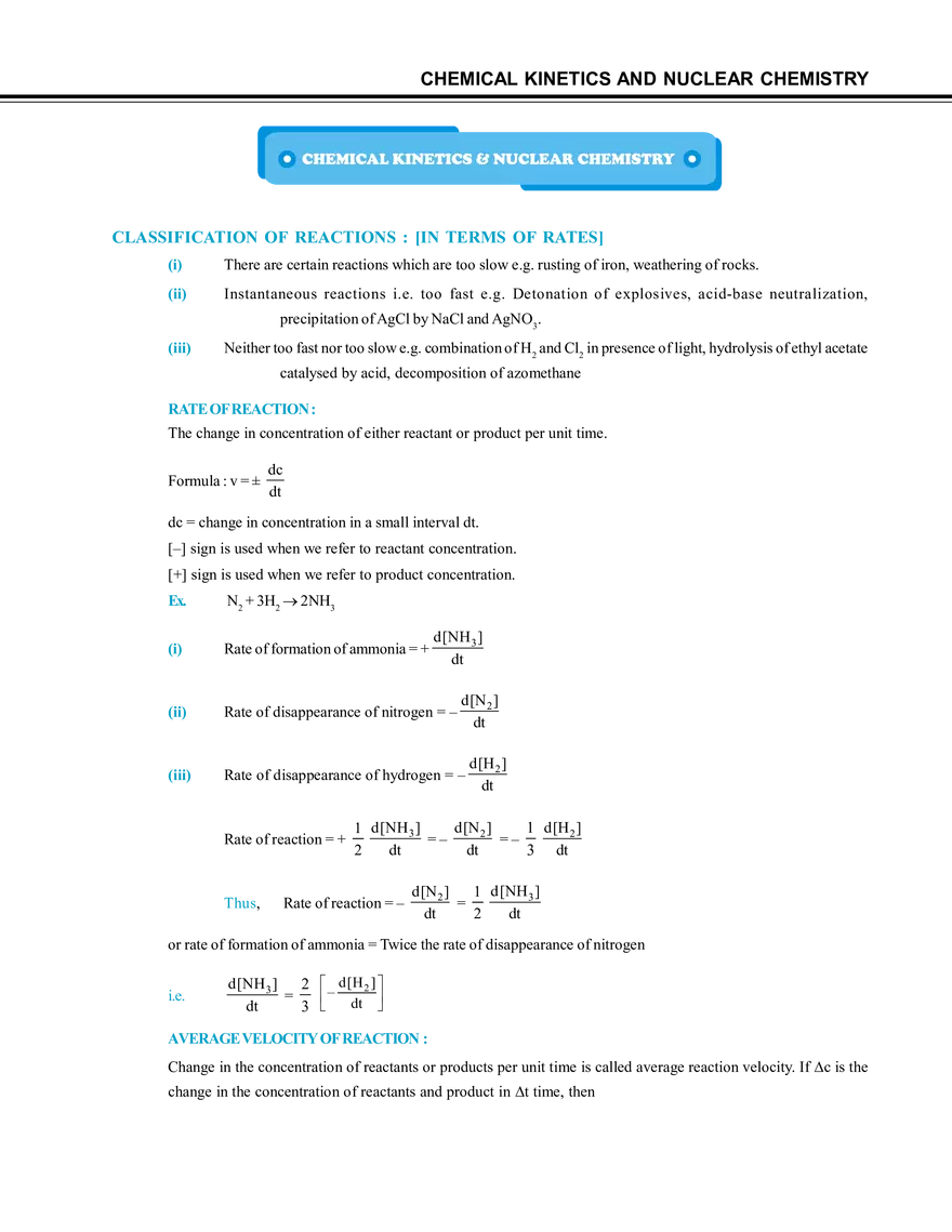 Chemical Kinetics and Nuclear Chemistry - Page 1