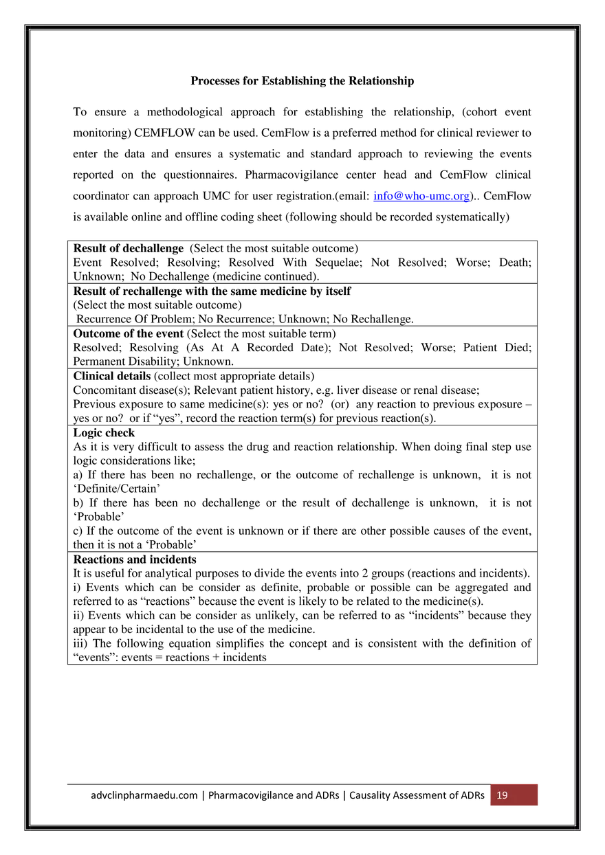 Causality Assessment of Adverse Drug Reactions ADR - Page 11