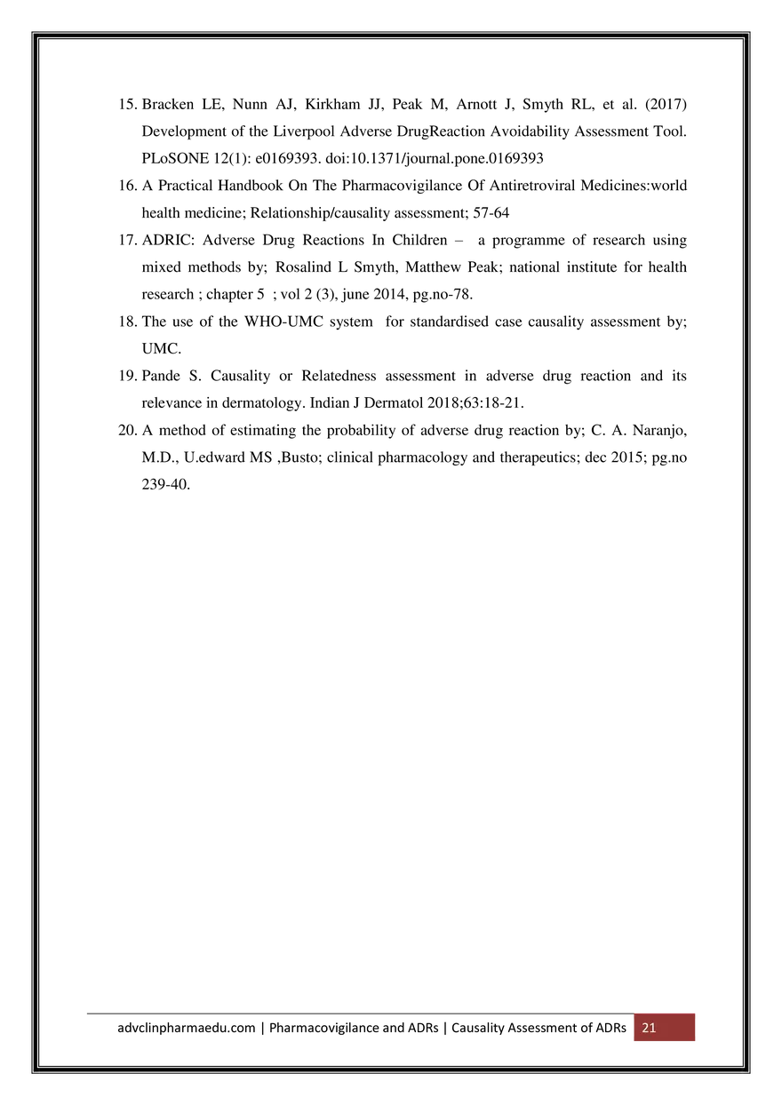 Causality Assessment of Adverse Drug Reactions ADR - Page 14