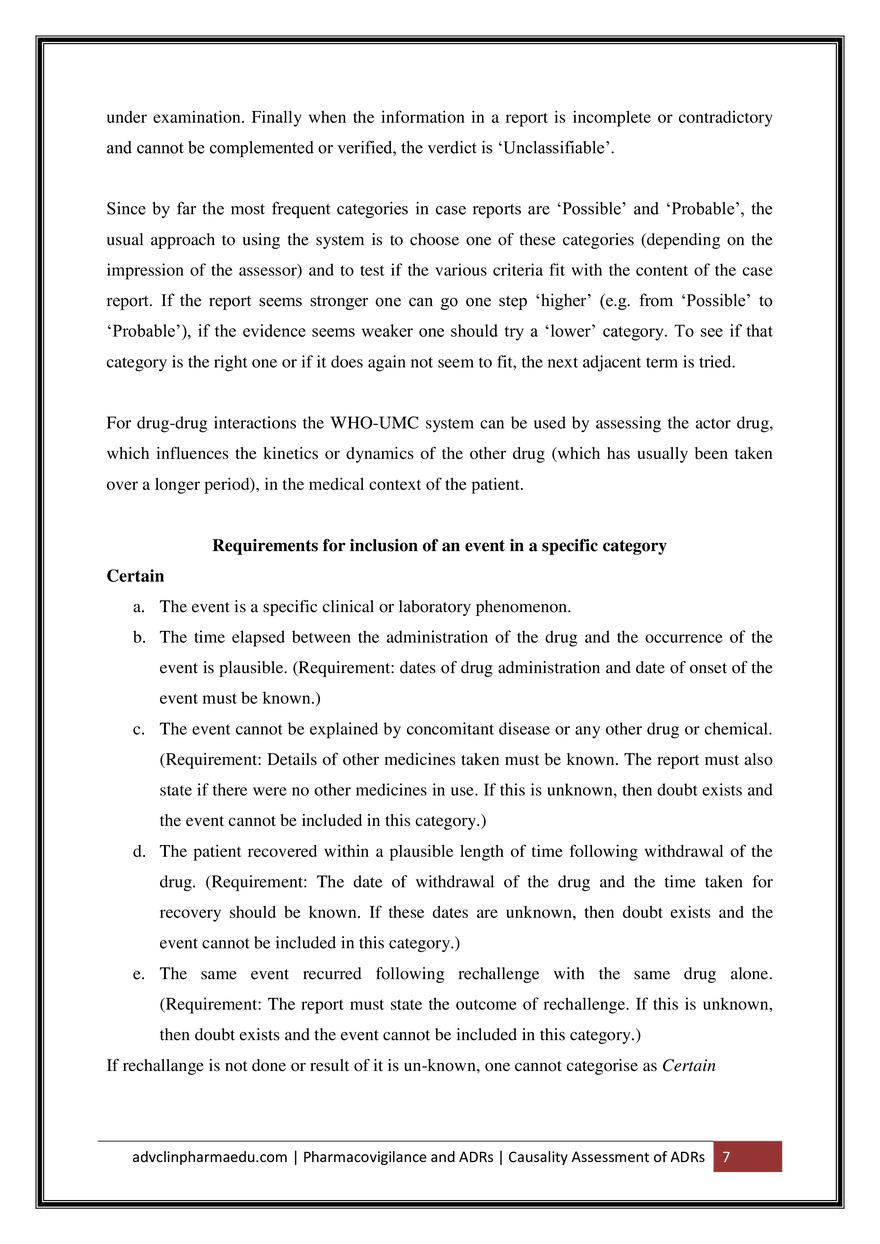 Causality Assessment of Adverse Drug Reactions ADR - Page 18