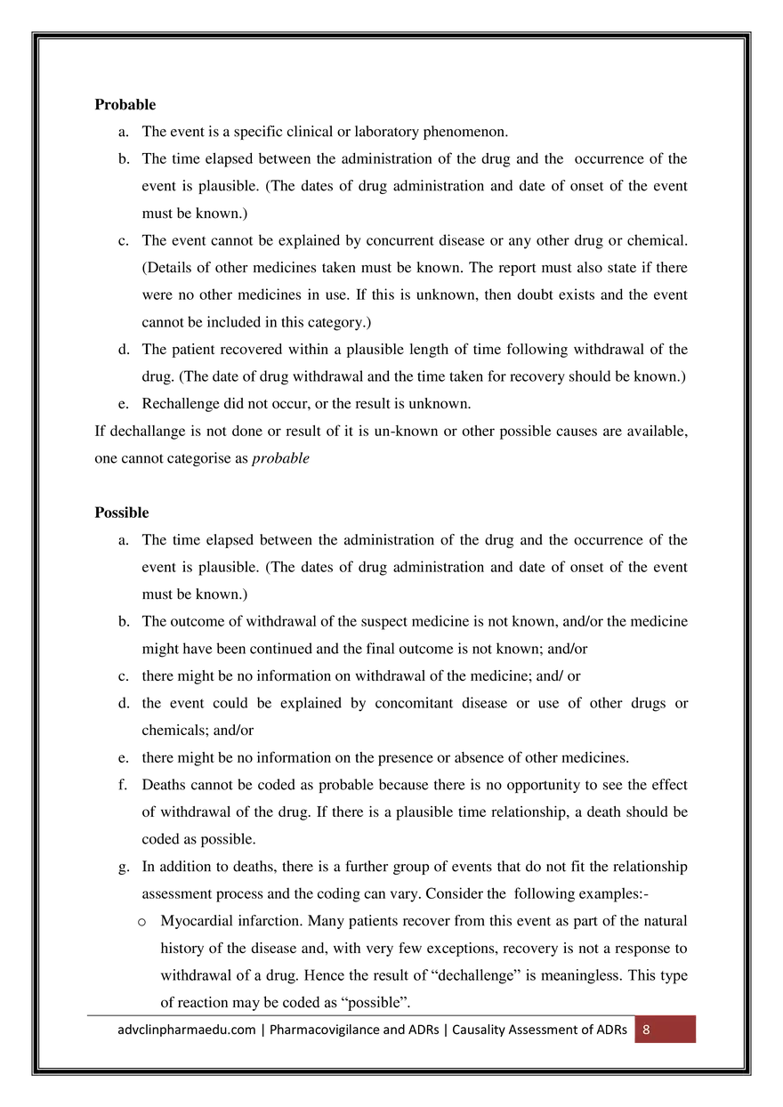 Causality Assessment of Adverse Drug Reactions ADR - Page 19