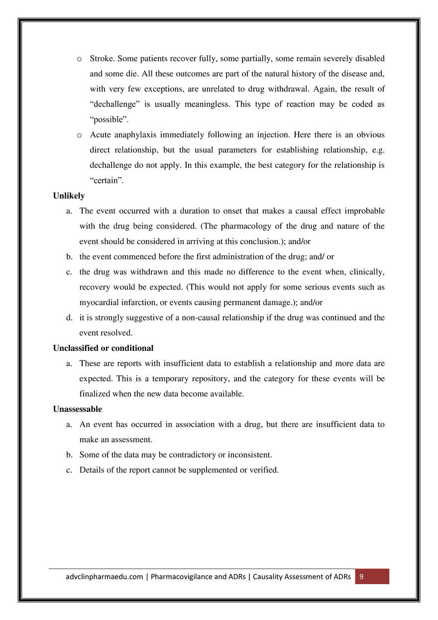 Causality Assessment of Adverse Drug Reactions ADR - Page 20