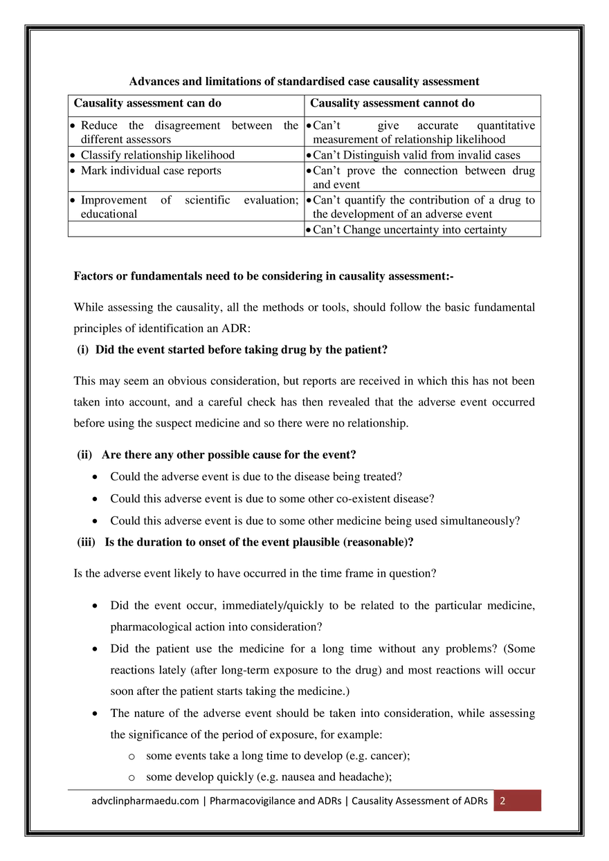 Causality Assessment of Adverse Drug Reactions ADR - Page 2