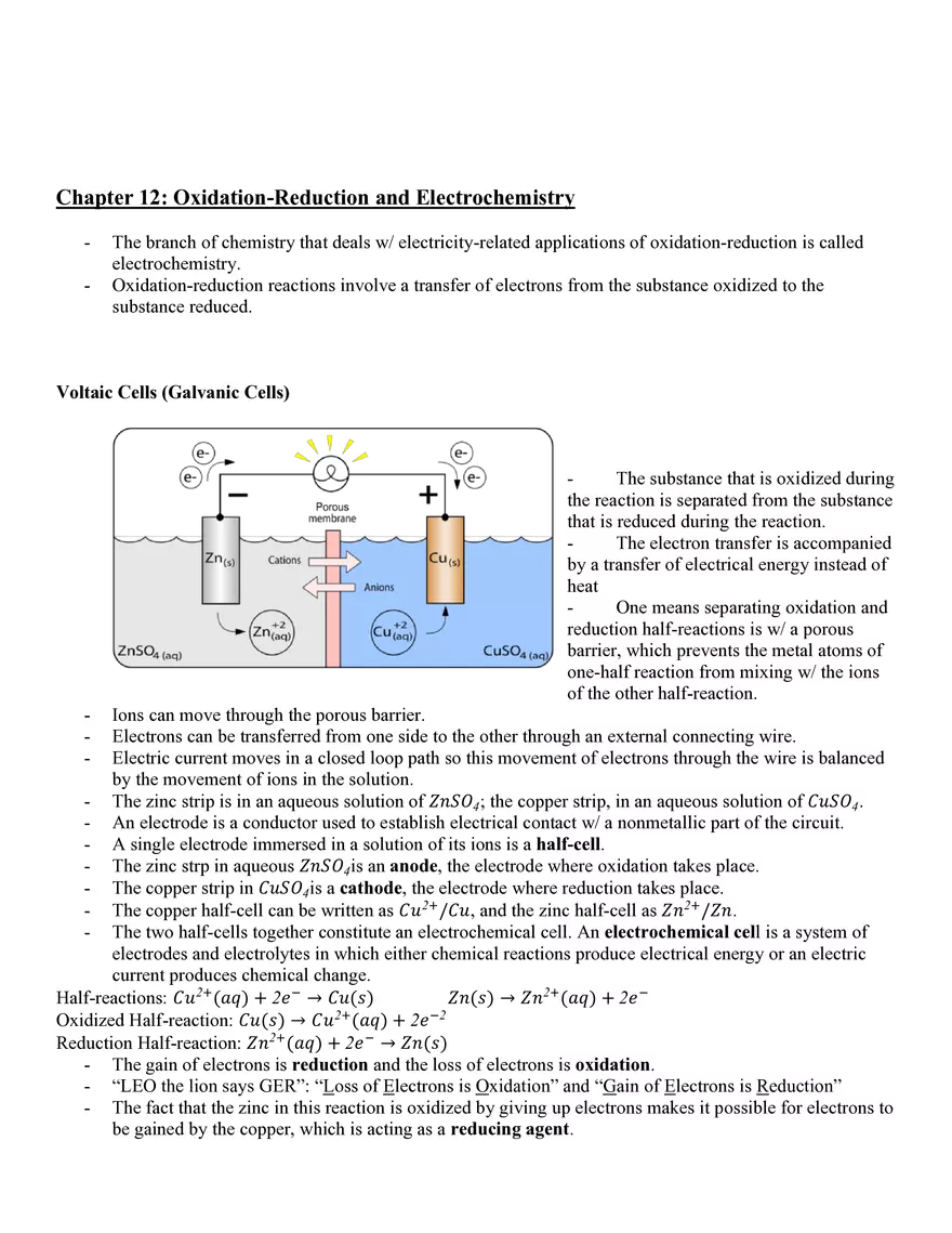 Chapter 12 Oxidation-Reduction and Electrochemistry - Page 1