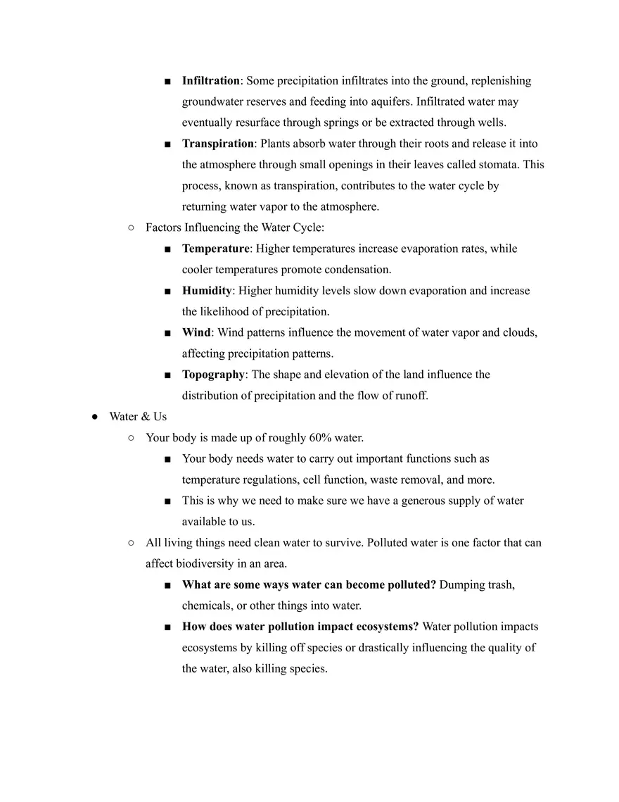 Water Quality and The Water Cycle - Page 2
