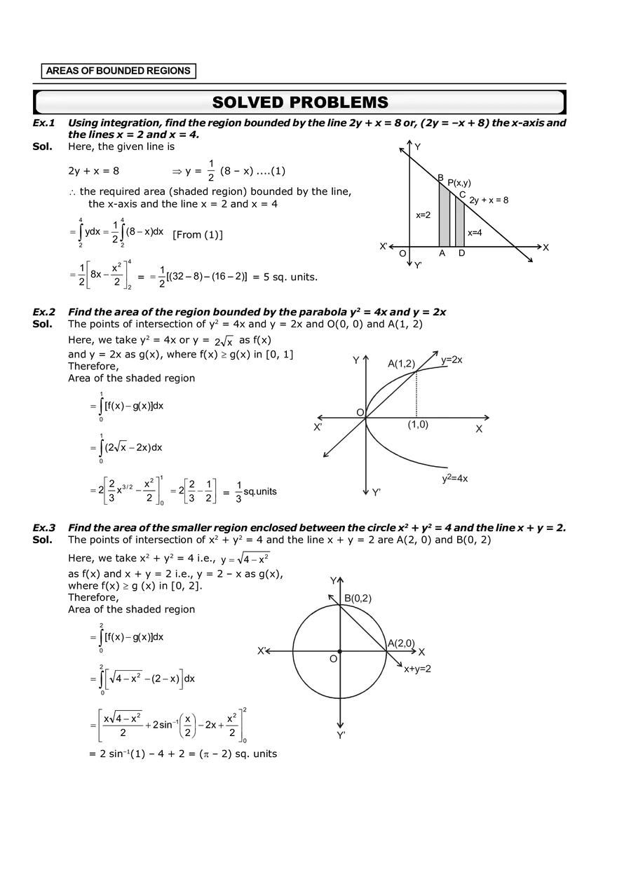 Areas of Bounded Regions Solved Problems - Page 1