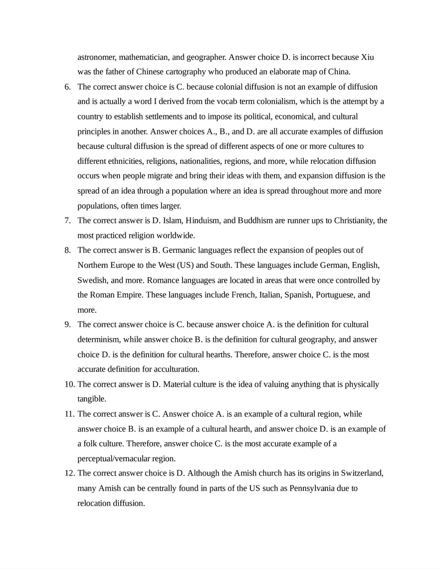 AP Human Geography Unit 3 Quiz - Page 7