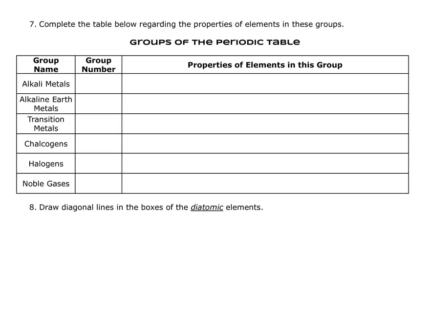 Intro to the Periodic Table Handout - Page 4
