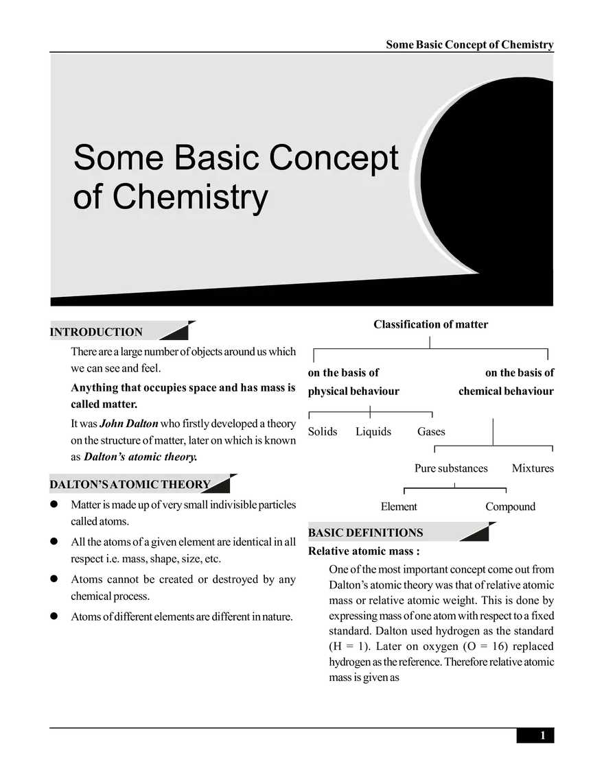 Some Basic Concept of Chemistry - Page 1