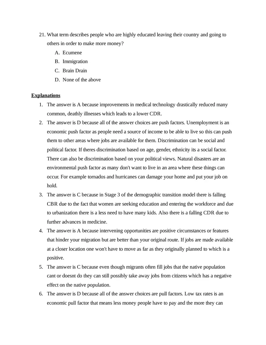 AP Human Geography Unit 2 Quiz - Page 5