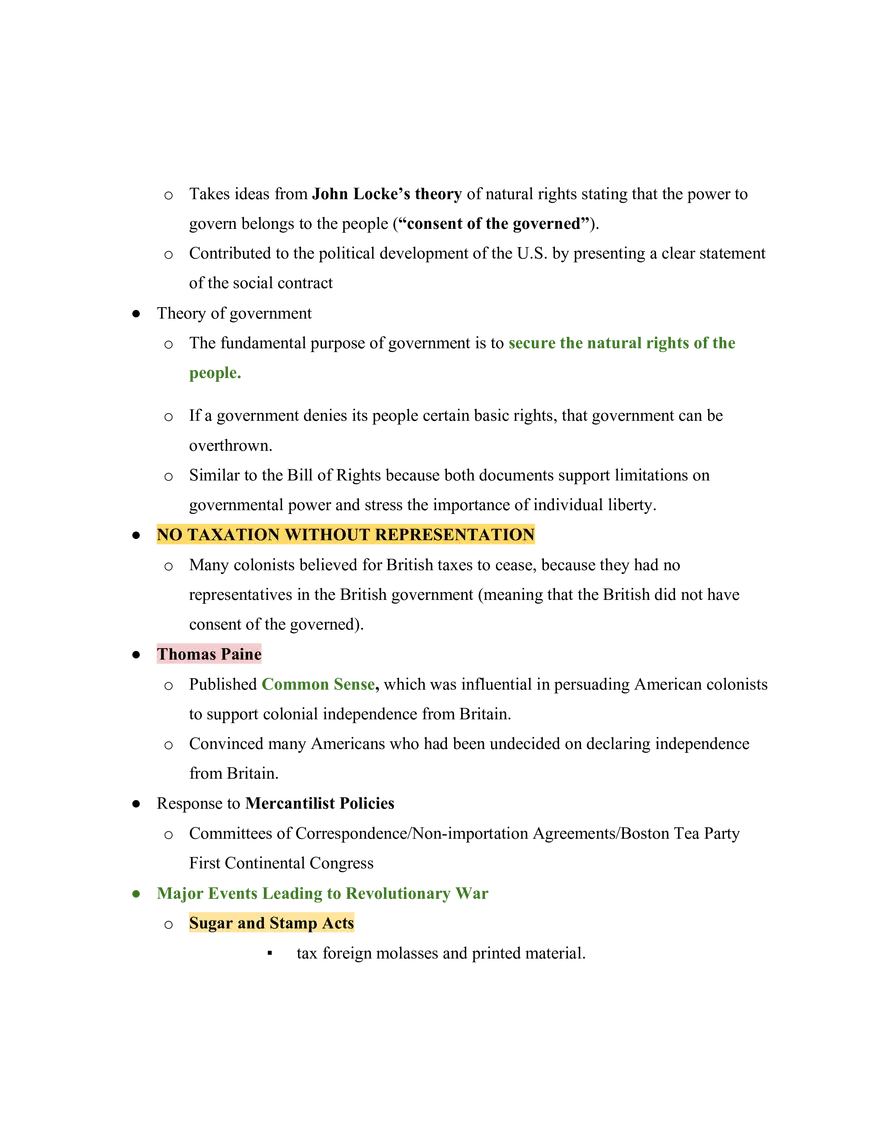 United States History Declaration and American Independence  Revolutionary War - Page 2