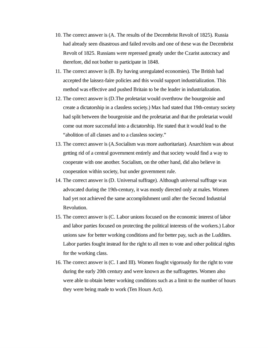 AP European History Unit 6 Quiz - Page 7